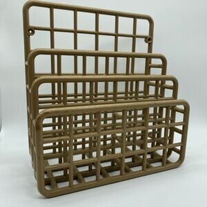 Yaffa Tan Brown Plastic Modular Mini Catch-All 1983 Wall Hanging Desk Organizer
